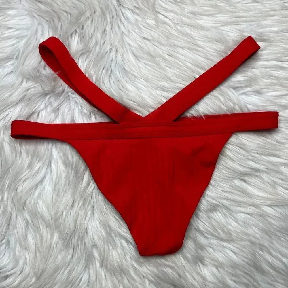 Bond-eye Australian Strappy Bikini Bottoms Red Size XS